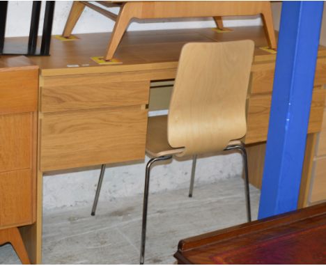 MODERN LIGHT OAK DRESSING TABLE WITH CHAIR     