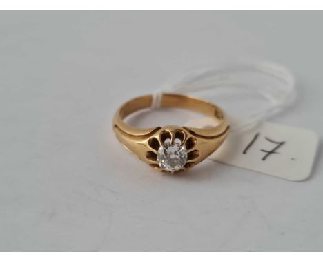 DIAMOND SOLITAIRE GYPSY set ring in 18ct gold stone approx ¾ carat size Q