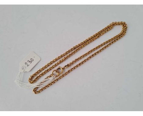 Rose Gold neck chain wit bolt ring clasp 9ct 19 inch 8.7gms