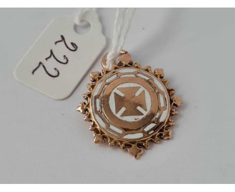 Enamel fob pendent 9ct