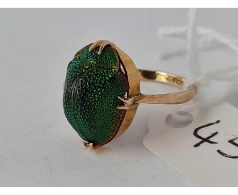 Scarab ring 9ct Size H