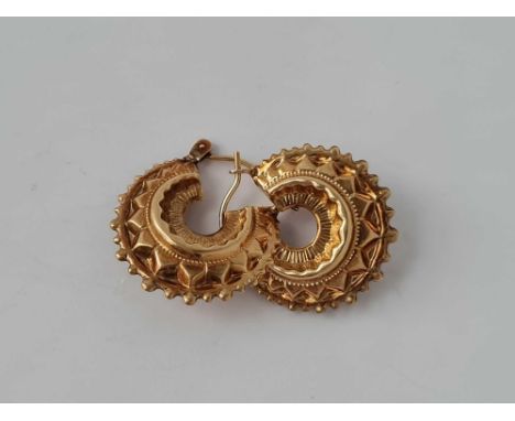 A pair of 9ct vintage Creole earrings 2g