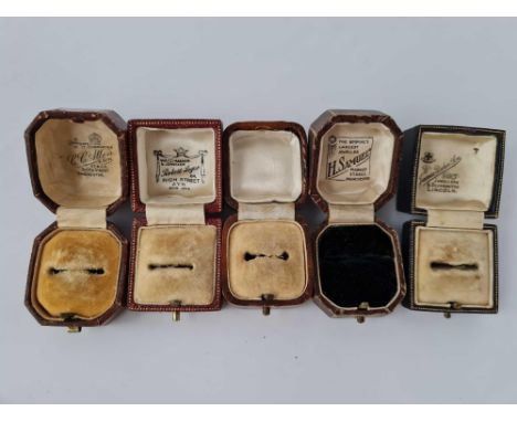 Five antique ring boxes