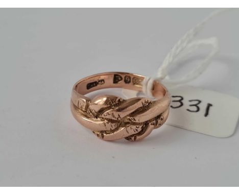 Antique Victorian 9ct knot ring, hallmarked Chester 1900, size M