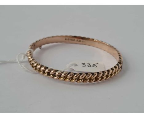 Antique Victorian 9ct bangle with woven decoration and hallmarked     Birmingham 1897.       