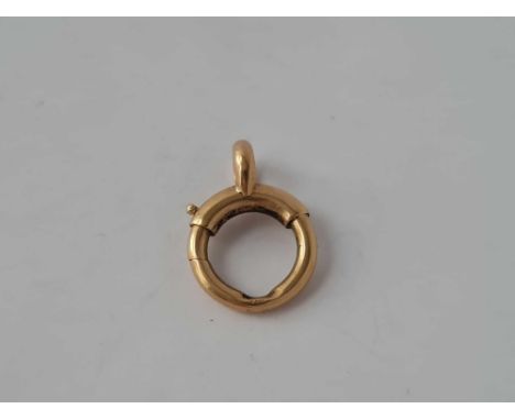 A large vintage 18ct gold bolt ring 13mm not including loop dia 2.7g