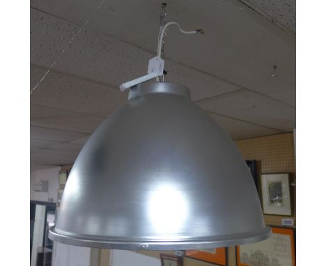 A set of 4 large vintage industrial aluminium light shades, diameter 54 cm 