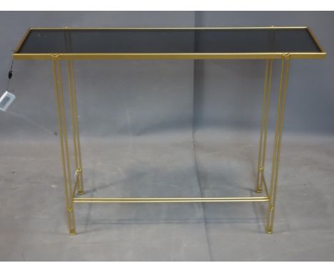 A gilt framed rectangular glass topped console table, H. 75 x 95 x 25 cm 