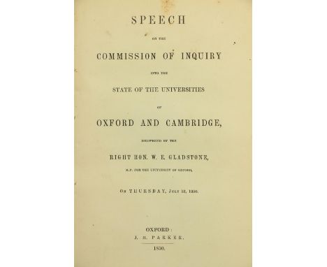 Pamphlets: An important collection of early 19th Century Pamphlets, mostly of Oxford &amp; Cambridge interest, approx. 20 ite