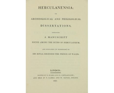 [Drummond (Wm.)]ÿHerculanensia; or Archaeologicalÿand Philological Dissertations, Containing a Manuscript Found Among the Rui
