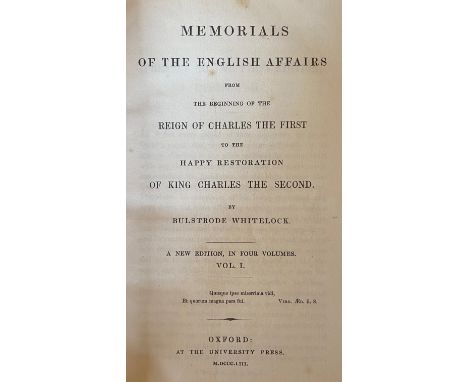 Bindings:ÿ Whitelock (Bulstrade)ÿMemorials of the English Affairs, 4 vols. 8vo Oxford (Uni. Press) 1853. Attractive full tan 