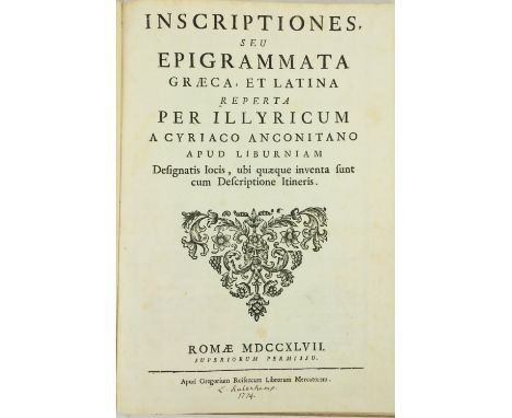 Anconitanus (Cyriaco)ÿInscriptiones seu Epigrammata Graeca, et Latina Reperta per Illyricum a Cyriaco Anconitano apud Liburni