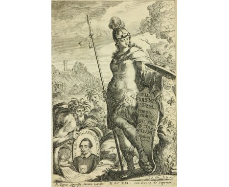 Villani (Niccola)ÿDella Fiorenza Difesa Poema Eroico, 4to Roma (A. Landini) 1641.ÿFirst Edn., hf. title, finely engd. title p