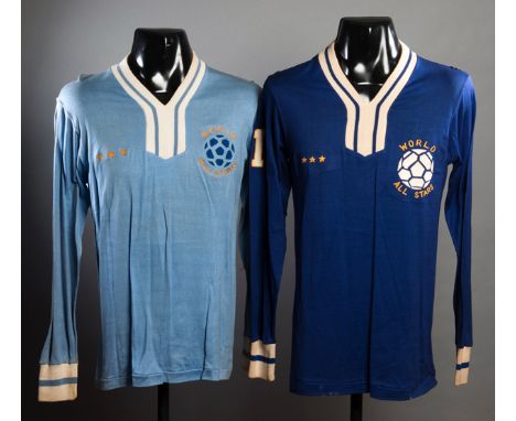 Dirceu World All Stars No.21 jersey from the UNICEF game v Cosmos at the Giants Stadium 30th August 1978,blue long-sleeved je