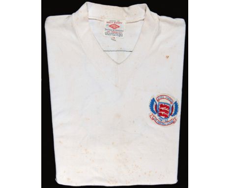 Ray Wilson: a white Football League No.3 representative jersey season 1961-62,short-sleeved, v-neck collar and embroidered ba