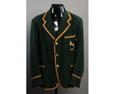 Jock Van Niekerk South Africa Springboks rugby blazer for the tour of Great Britain and Ireland in 1931-32,by J. Lawley & Co.