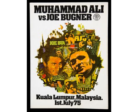 Muhammad Ali v Joe Bugner programme for the World Heavyweight Championship fight in Kuala Lumpa 1st July 1975