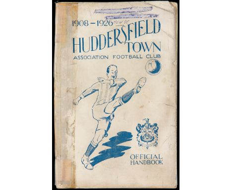 Huddersfield Town Official Handbook 1908-1926,over 100 pages, the football club's first published history as well as a handbo