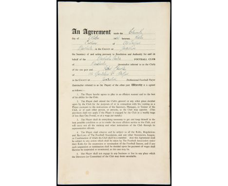 Bobby Charlton's first professional playing contract signed on 11th October 1954 to become a Manchester United footballersign