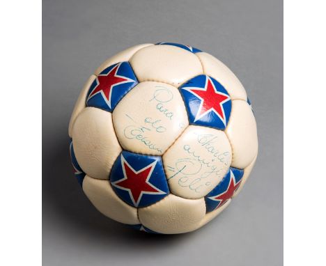 Pele hat-trick match ball from the Cosmos v Los Angeles Aztecs match 26th June 1977, THE BALL WITH A FULL SIGNATURE OF PELE W