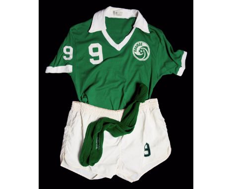 Giorgio Chinaglia full Cosmos playing kit worn in the NASL Championship Soccer Bowl v Seattle Sounders at the Civic Stadium, 