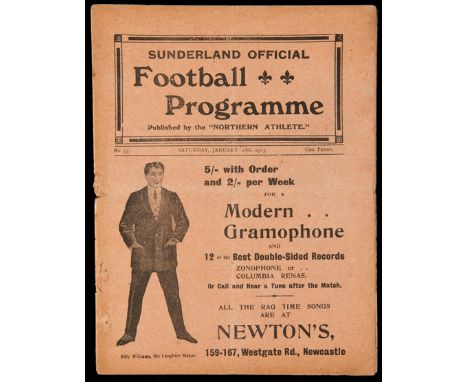 Scarce pre-First World War Sunderland programme v Oldham Athletic 18th January 1913