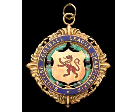 Ronnie McKinnon Rangers Scottish Football League First Division Championship medal season 1963-64,9ct. gold & enamel, in orig