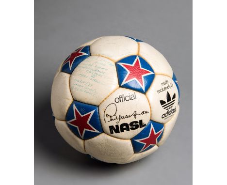 The match ball from the first Cosmos home NASL game of the 1978 season v. Fort Lauderdale Strikers played at the Giants Stadi