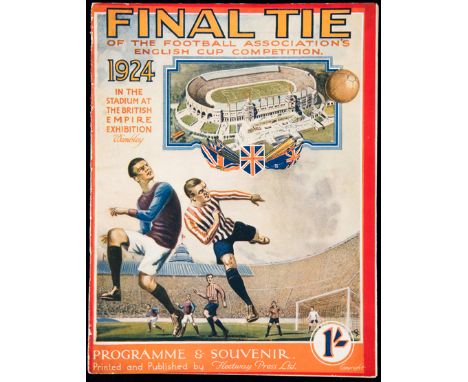 F.A. Cup Final programme Aston Villa v Newcastle United 26th April 1924,original colour covers, with areas of restoration 