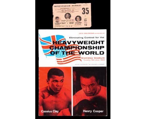 Programme and ticket for the Cassius Clay v Henry Cooper fight at Wembley Stadium 18th June 1963,(2)
