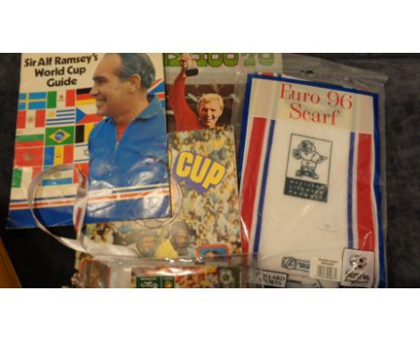 World Cup programmes and memorabilia,for England 1966, Mexico 1970, Germany 1974 (produced in Germany), Argentina 1978, Spain