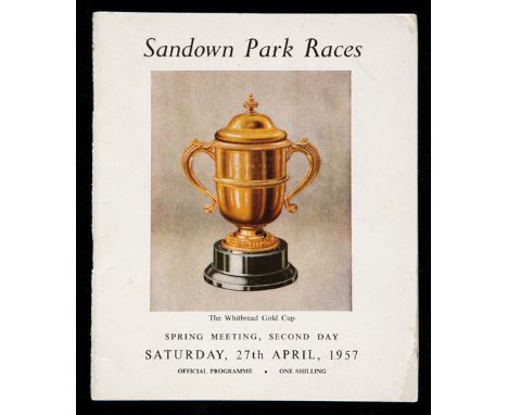 A collection of racecards,the highlight being the first two runnings of the Whitbread Gold Cup in 1957 & 1958, plus 1960 & 19