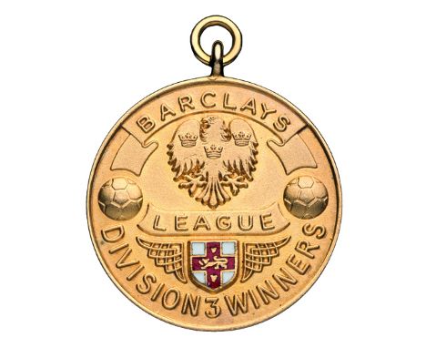 Sunderland Barclays Football League Division Three winner's medal season 1987-88,9ct. gold & enamel, inscribed BARCLAYS, LEAG