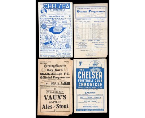 Chelsea programme collection,all contained in sleeves within an album, 92programmes dating between seasons 1945-46 and 1949-5