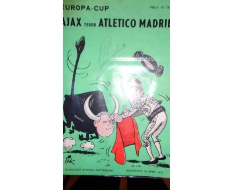 Johan Cruyff-signed European Cup semi-final programme Ajax v Atletico Madrid, Amsterdam, 28th April 1971not illustrated