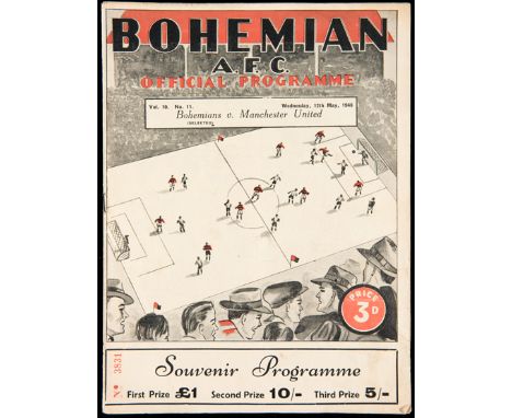 Bohemians v Manchester United programme 12th May 1948