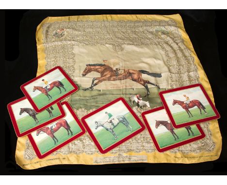 Racing memorabilia,including ladies 1950 Derby Scarf; boxed Racing Colours of Famous Owners lead horse & jockey for Winston C