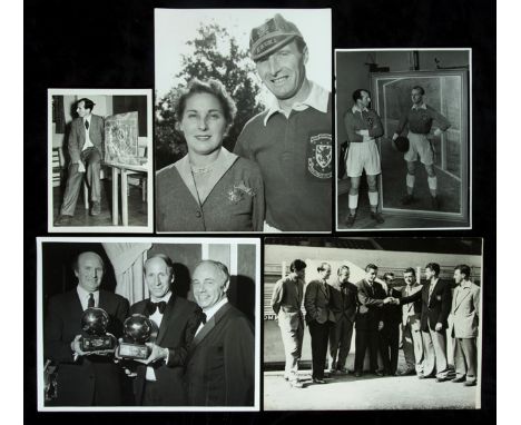 Collection of press photographs mostly relating to Wally Barnes of Arsenal and Wales,mostly off-field subject matter, meeting
