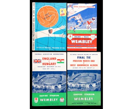 A collection of football programmes dating from the 1950s & 1960s,including a 1954 World Cup issue for the Uruguay v Austria;