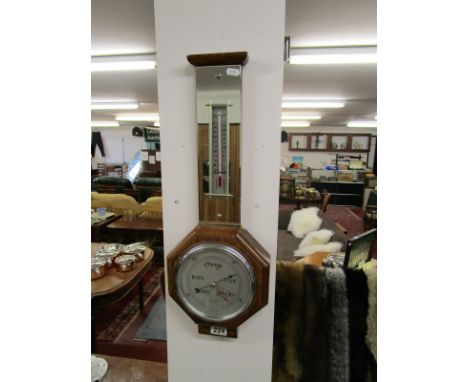 Oak framed barometer