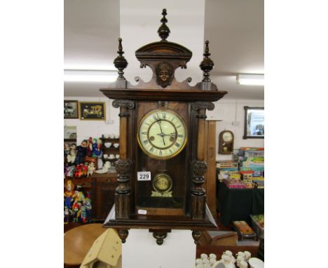 Victorian mahogany wall clock - Working
