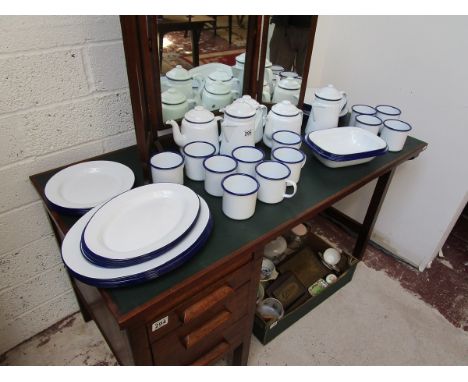 Large collection of new enamel kitchen ware