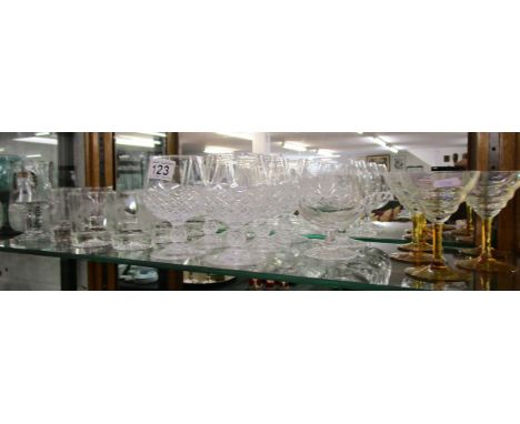 Shelf of drinking glasses