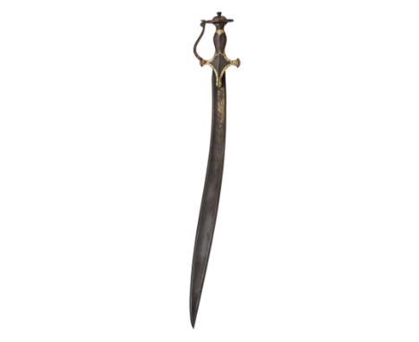 [AP] AN INDIAN SHORTSWORD (SOSUN PATAH), LATE 17TH/18TH CENTURYwith slightly curved single-edged blade of finely watered stee