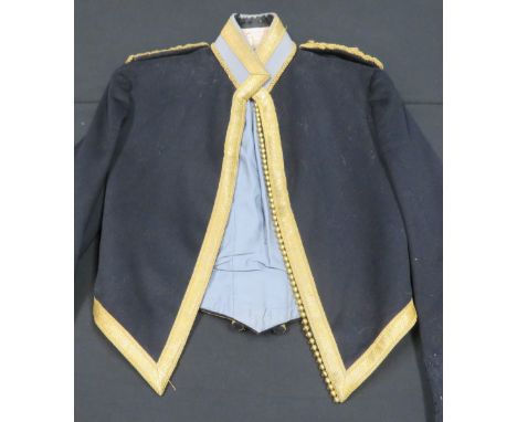 AN OFFICER~S MESS DRESS OF THE 17TH POONA HORSE, 1933 A blue jacket by Hawkes &amp; Co, named to A.D. Drew Esq and dated 16/1