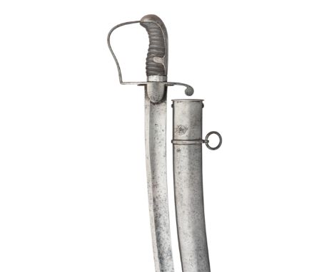 [AP] A 1796 PATTERN LIGHT CAVALRY OFFICER~S SWORD of regulation type, with curved fullered blade double-edged and widening to