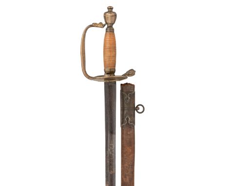 [AP] TWO 1796 PATTERN INFANTRY OFFICER~S SWORDS each of regulation type, the first with traces of etched and gilt decoration 