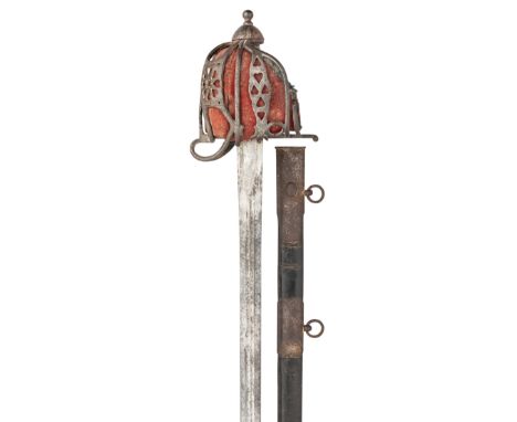 [AP] A SCOTTISH BASKET-HILTED BROADSWORD, LAST QUARTER OF THE 18TH CENTURY  with double-edged blade formed with a long pair o