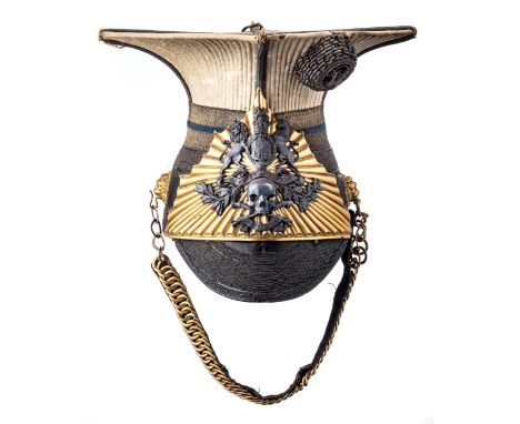 [AP] A VICTORIAN OFFICER~S CHAPSKA OF THE 17TH LANCERS, CIRCA 1837-43 a rare example by Cater, 56 Pall Mall. The skull, front