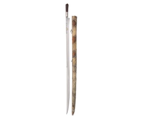 A RARE NORTH AFRICAN SWORD (FLYSSA), KABYLE, NORTH ALGERIA, EARLY 19TH CENTURYwith long straight heavy blade double-edged tow